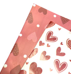 PAPEL DE REGALO CORAZONES 69X96 CM COUCHE