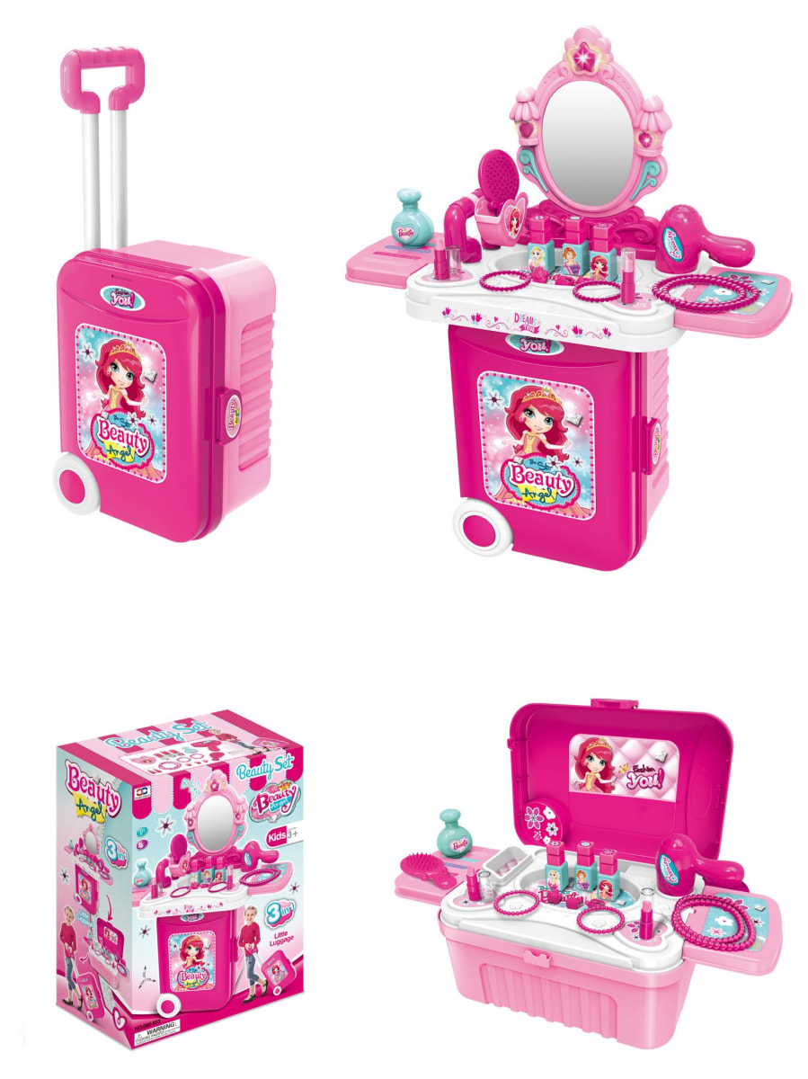 TOCADOR MALETA C/ESPEJO SONIDO Y ACC. 3 EN 1 50X21X60 CM 008-953A1