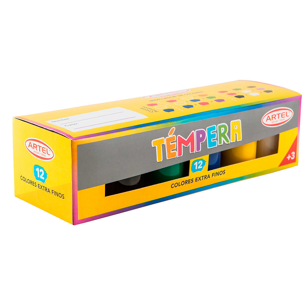 TEMPERA 12+2 COLORES 15 ML ARTEL 100206061