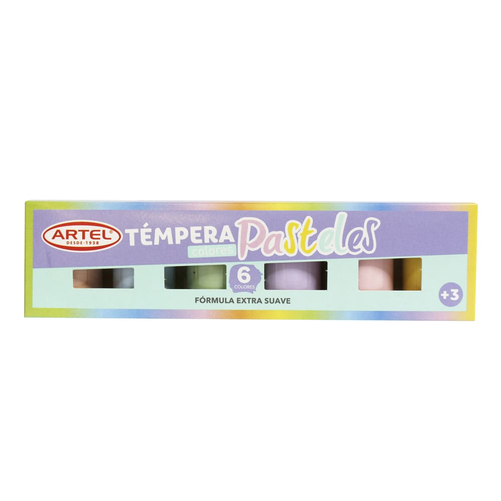 TEMPERA 6 COLRES PASTELES 15 ML ARTEL 10020698 0