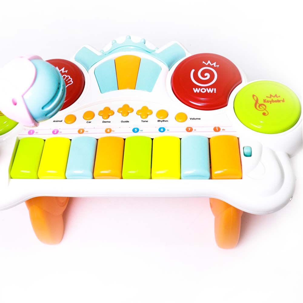PIANO PARA BEBE LUZ Y SONIDO C/PEDESTAL EN CAJA HY672-E JPC5401