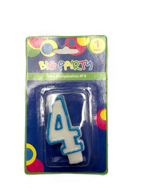 VELA Nº 4 CUMPLEAÑOS BIC PARTY 0