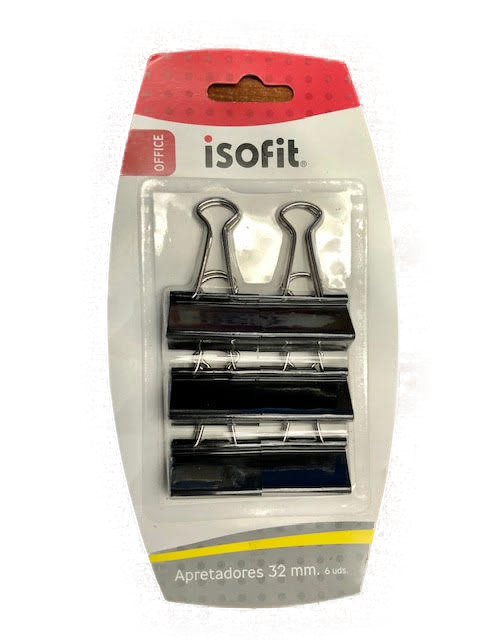 BLISTER 6 UNID. DOBLE CLIP 32 MM   0