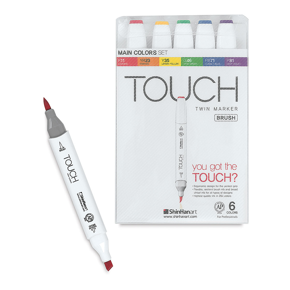 SET TOUCH BRUSH 6 COLOES BASE DOBLE PUNTA BIS/PINCEL 12006133