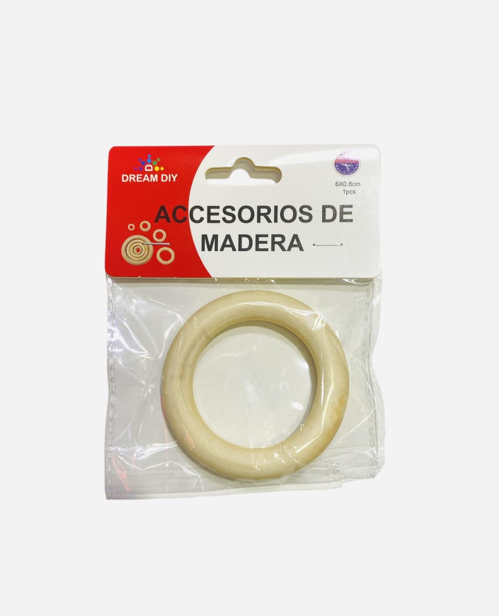 CIRCULOS DE MADERA NATURAL 6X0.8 CM 1 PCS DREAM DIY 23128 0