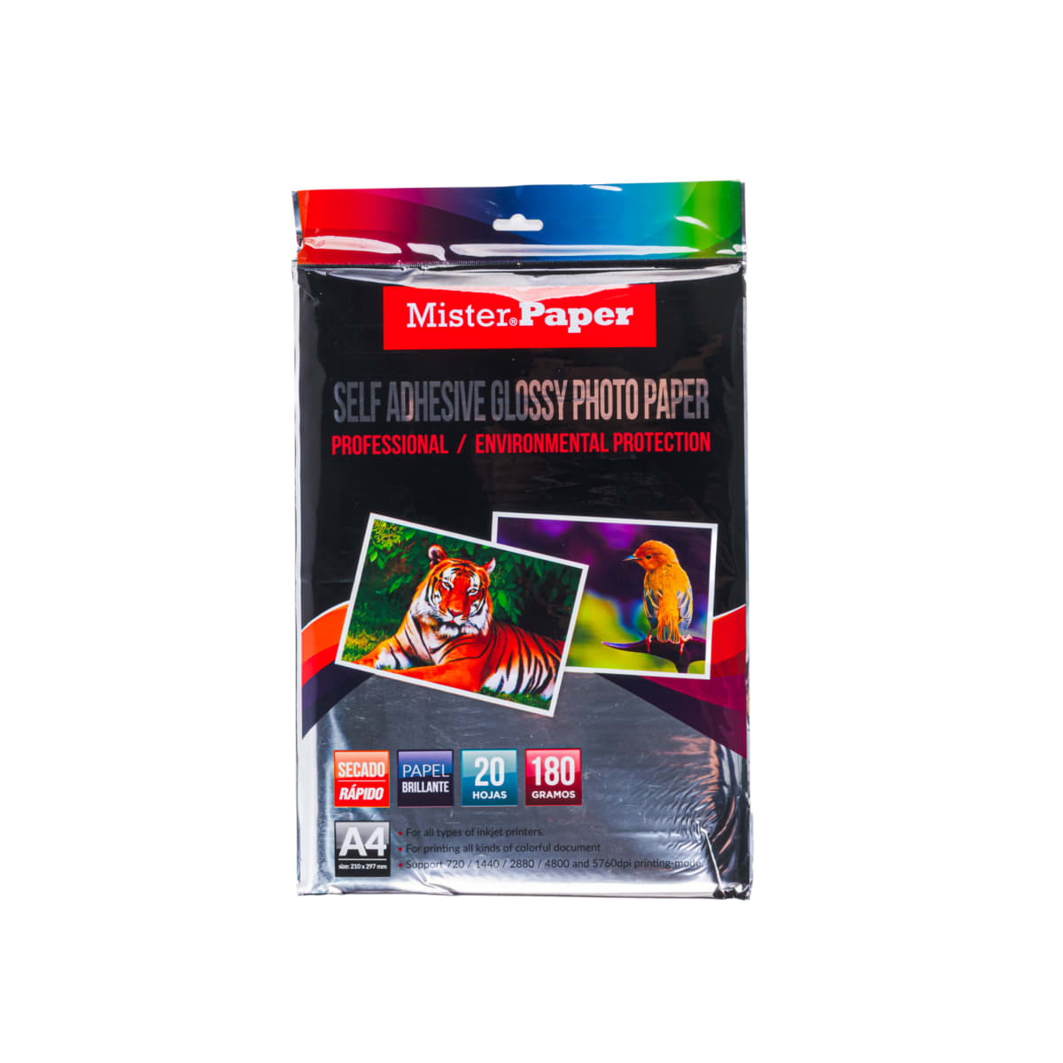 PAPEL FOTOGRAFICO ADHESIVO 20 HJS.180 GRS TAMAÑO A4 7903242