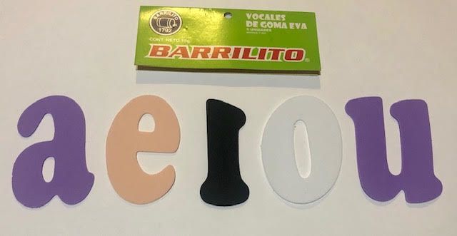 VOCALES DE GOMA EVA 9X6 CM 0