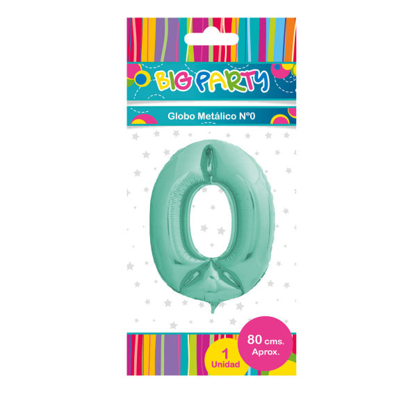GLOBO N° 0 80 CM METALICO HELIO O AIRE BIG PARTY 1
