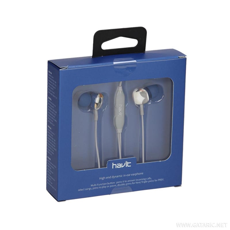 AUDIFONO C/CABLE NAMO LIBRES 1.2 MT 3.5 AZUL EARPHONE HAVIT HV-E58P 404212