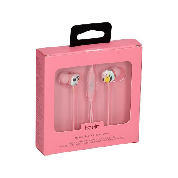 AUDIFONO C/CABLE NAMO LIBRES 1.2 MT ROSA EARPHONE HAVIT HV-E58P 404222