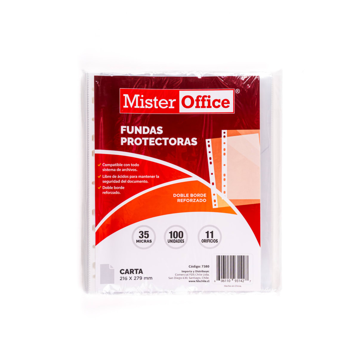 FUNDA TRANSPARENTE PARA ARCHIVAR MISTER OFFICE 7380  73812