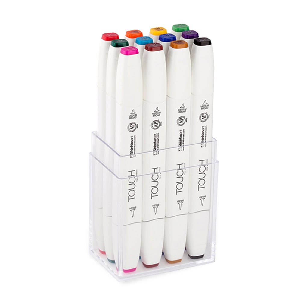 SET TOUCH BRUSH 12 COLOES BASICOS DOBLE PUNTA BIS/PINCEL 1211213 0