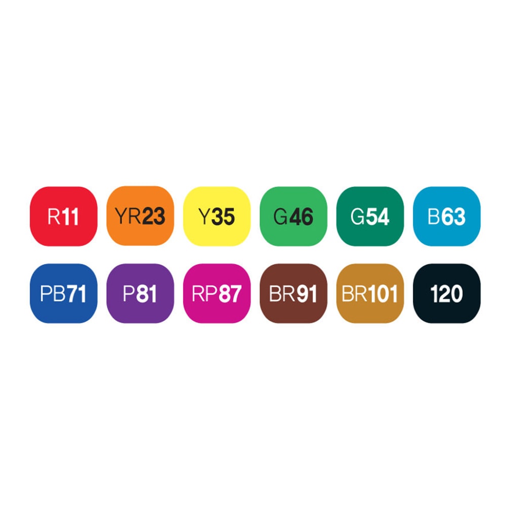 SET TOUCH BRUSH 12 COLOES BASICOS DOBLE PUNTA BIS/PINCEL 12112132