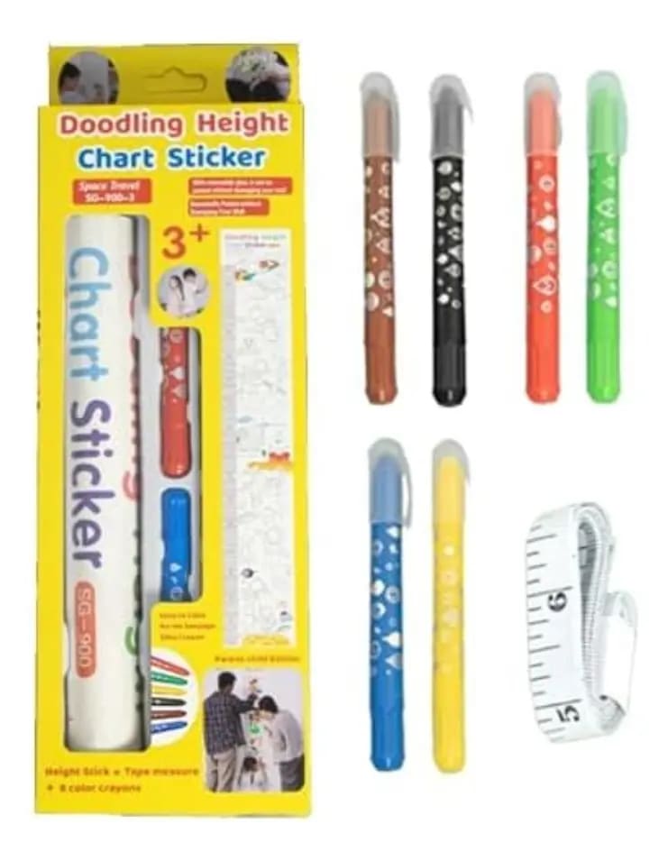 STICKER MEDIDOR DE ALTURA + CRAYONES PARA PINTAR MAO S250-63