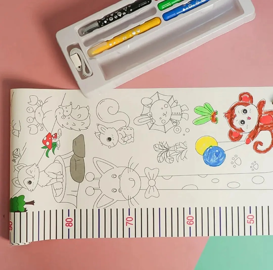 STICKER MEDIDOR DE ALTURA + CRAYONES PARA PINTAR MAO S250-62