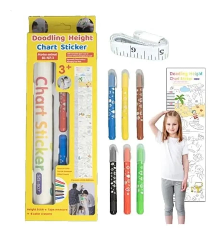 STICKER MEDIDOR DE ALTURA + CRAYONES PARA PINTAR MAO S250-6 0