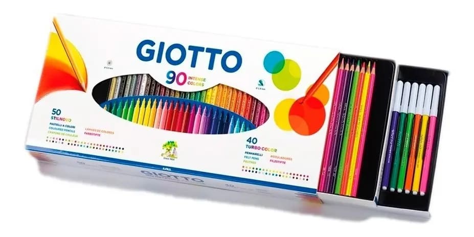 SET GIOTTO DE 90 UNID. 50 LAPIZ STILNOVO COLOR Y 40 TURBO SCRIPTO CAJA F2575002