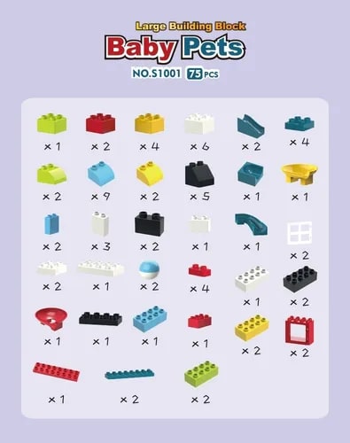 BLOQUES ARMABLES ANIMALES 75 PCS EN CAJA OTG09301914