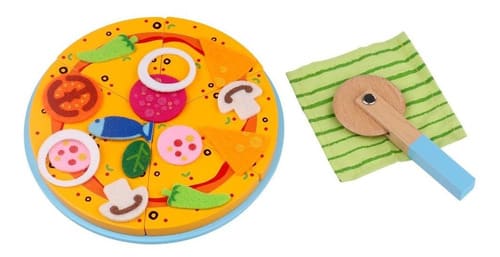 PIZZA DE MADERA CON ACCESORIOS TKI0092