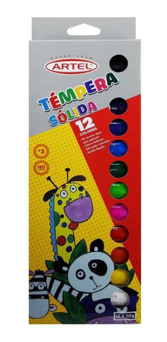 TEMPERA SOLIDA 12 COLORES 10 GRS. ARTEL 29000410 2