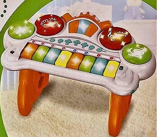 PIANO PARA BEBE LUZ Y SONIDO C/PEDESTAL EN CAJA HY672-E JPC5402