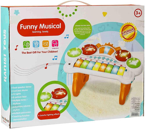 PIANO PARA BEBE LUZ Y SONIDO C/PEDESTAL EN CAJA HY672-E JPC540 2