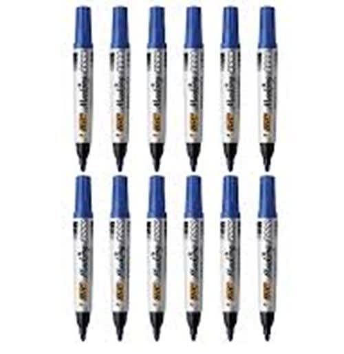 12 PLUMON PERMANENTE BIC AZUL MARKING 2000 PUNTA REDONDA 9997052