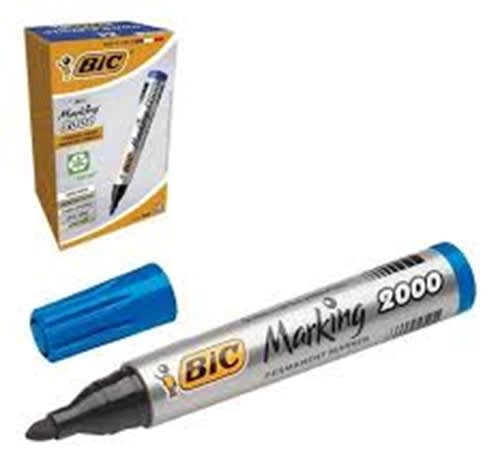 12 PLUMON PERMANENTE BIC AZUL MARKING 2000 PUNTA REDONDA 9997051