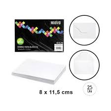 SOBRE VISITA BLANCO 8X11.5CM 25 UNID NUOVO 500002