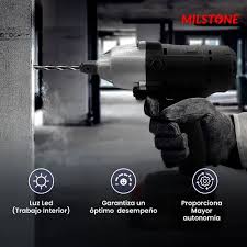 TALADRO INALAMBRICO INPACTO EN MALETIN CON ACCESORIOS MILSONE 17250022