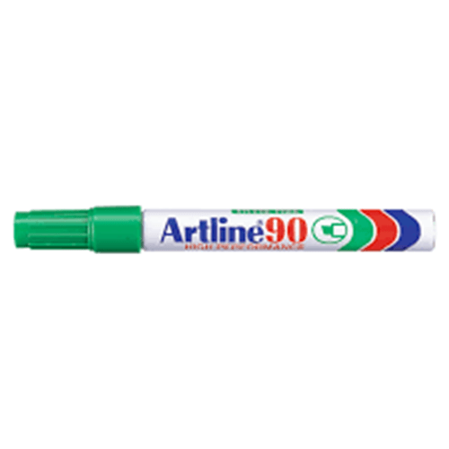 12 PLUMON PERMANENTE ARTLINE 90 VERDE PUNTA BISELADA 8023314