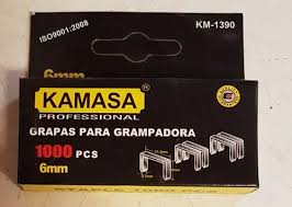 CORCHETES GRAPAS PARA GRAPADORAS 1000 PZAS 6MM KAMASA KM1390 1