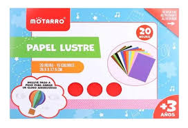 CARPETA DE PAPEL LUSTRE 20 PLIEGOS 26.5x37.5 CM MOTARRO 130401 0