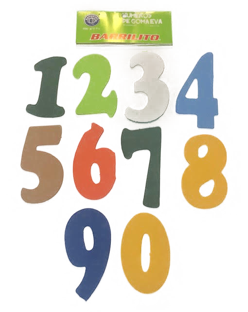 NUMEROS BARRILITO DE GOMA EVA 1