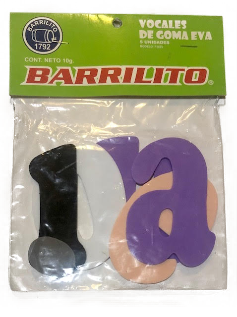VOCALES DE GOMA EVA 9X6 CM2