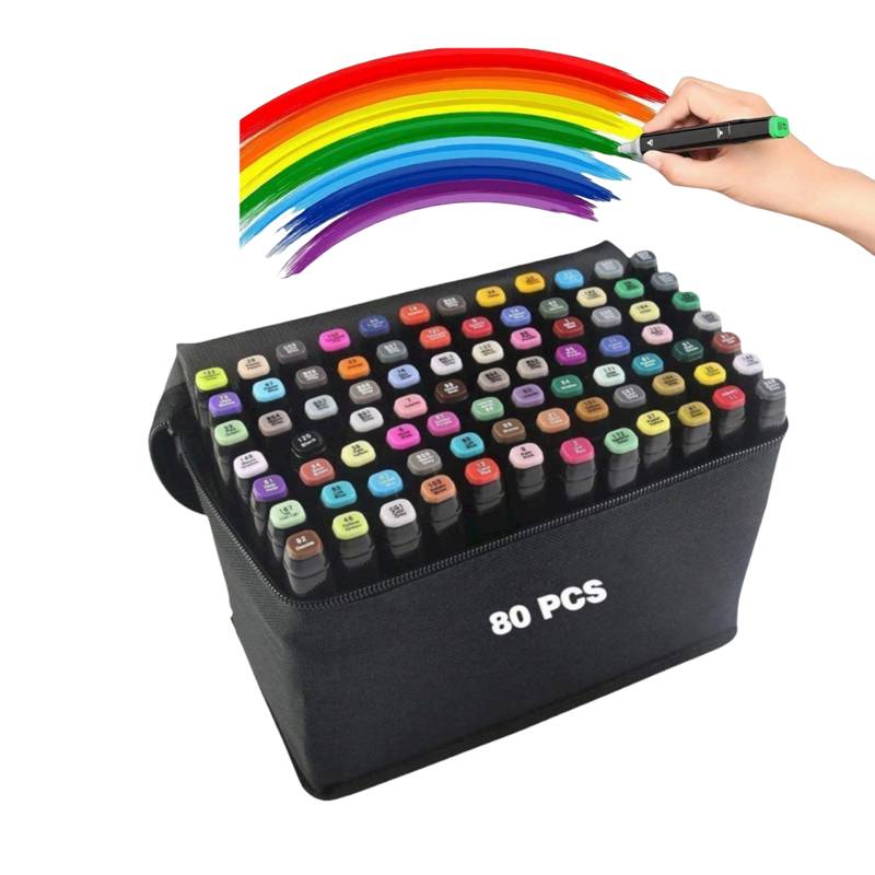SET 80 MARCADORES DOBLE PUNTA TOUCH SCHOOL 366662 49913  23840 0