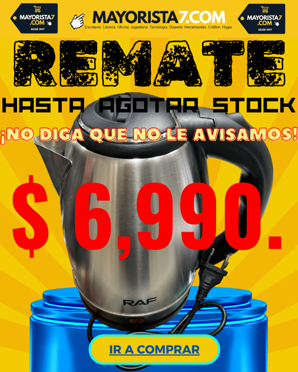 HERVIDOR ELECTRICO 2 LITROS RAF ACERO INOXIDABLE 17129 JP3