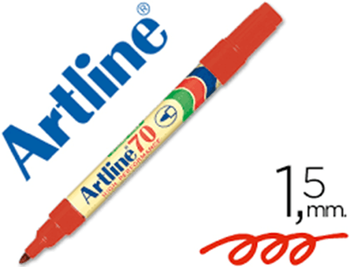 12 PLUMON PERMANENTE ARTLINE 70 ROJO PUNTA REDONDA 8013271