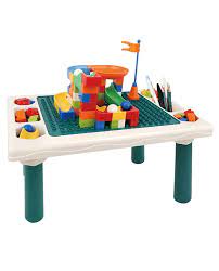 MESA DE BLOQUES ARMABLES MULTIFUNCIONES VERDE 58 PCS OTG09250082