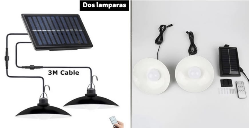 LAMPARA LED SOLAR DOBLE CON PANEL SOLAR CONTROL REMOTO F-2304