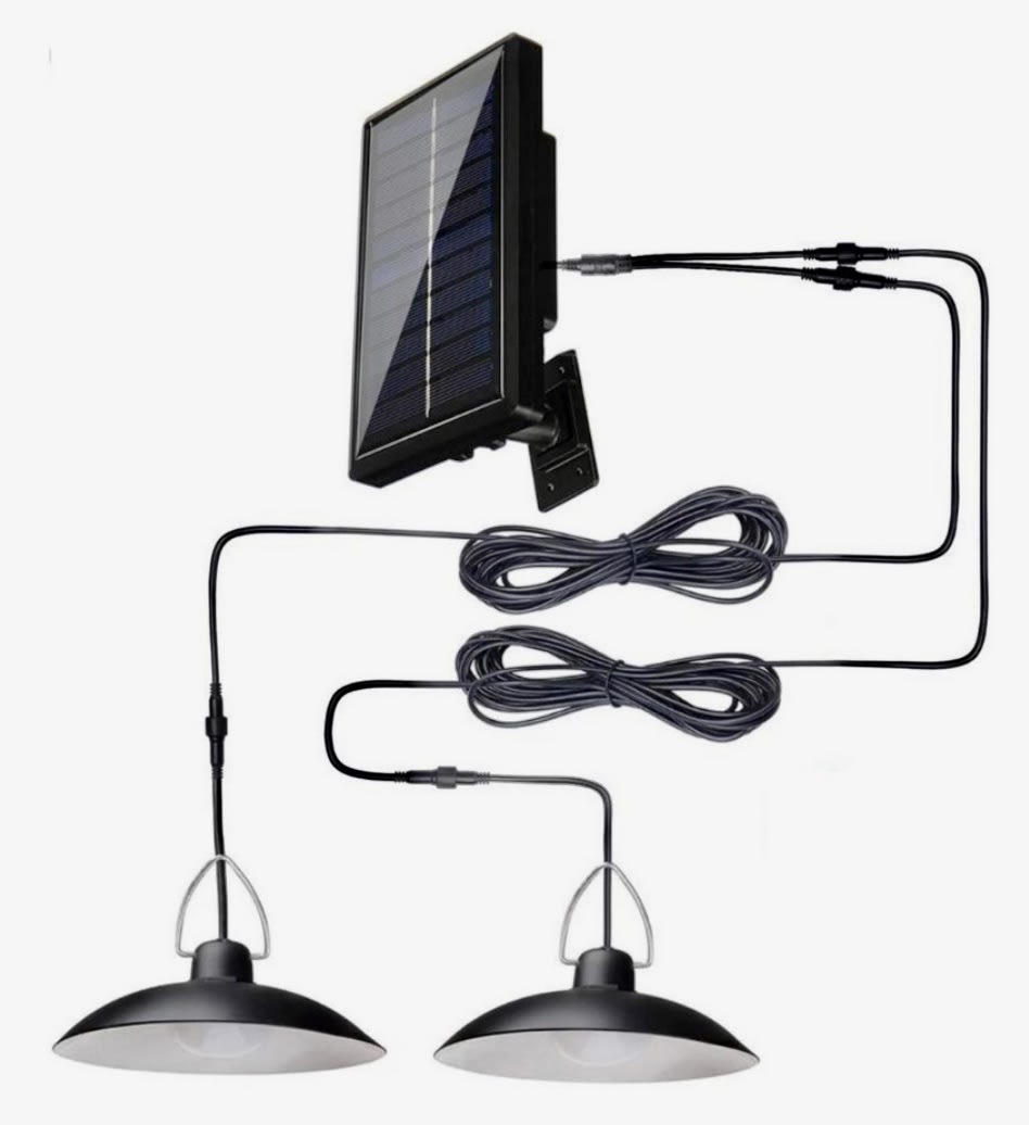 LAMPARA LED SOLAR DOBLE CON PANEL SOLAR CONTROL REMOTO F-2305