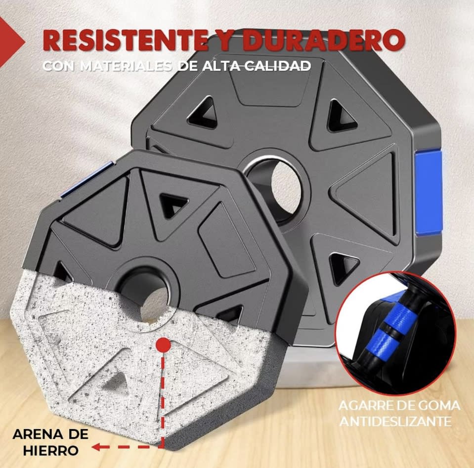 SET DE MANCUERNAS 15 KILOS TRANSFORMABLES A PESAS CON BARRA6