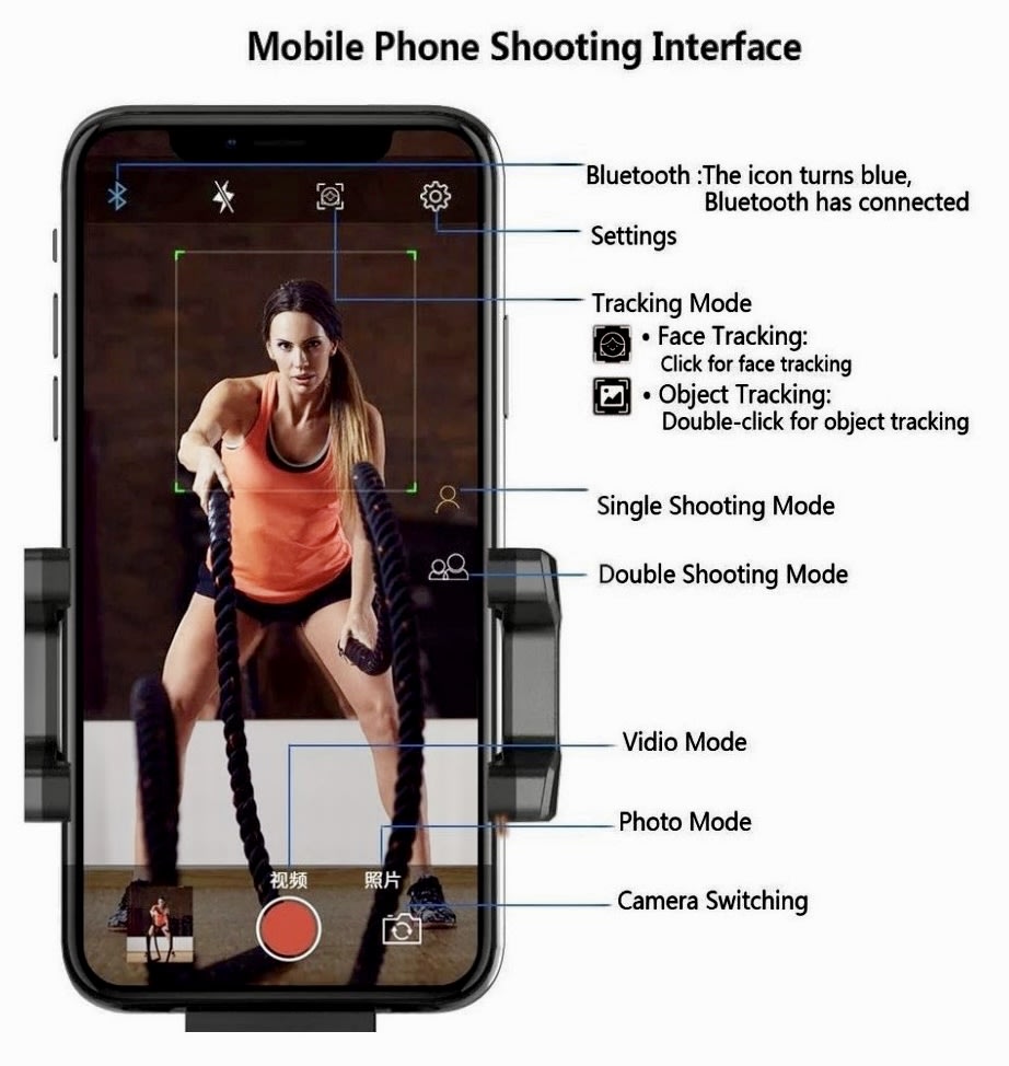 GIMBAL ROBOT CAMARA SELFIE SEGIMIENTO 360 TIKTOK FOTO 24005010