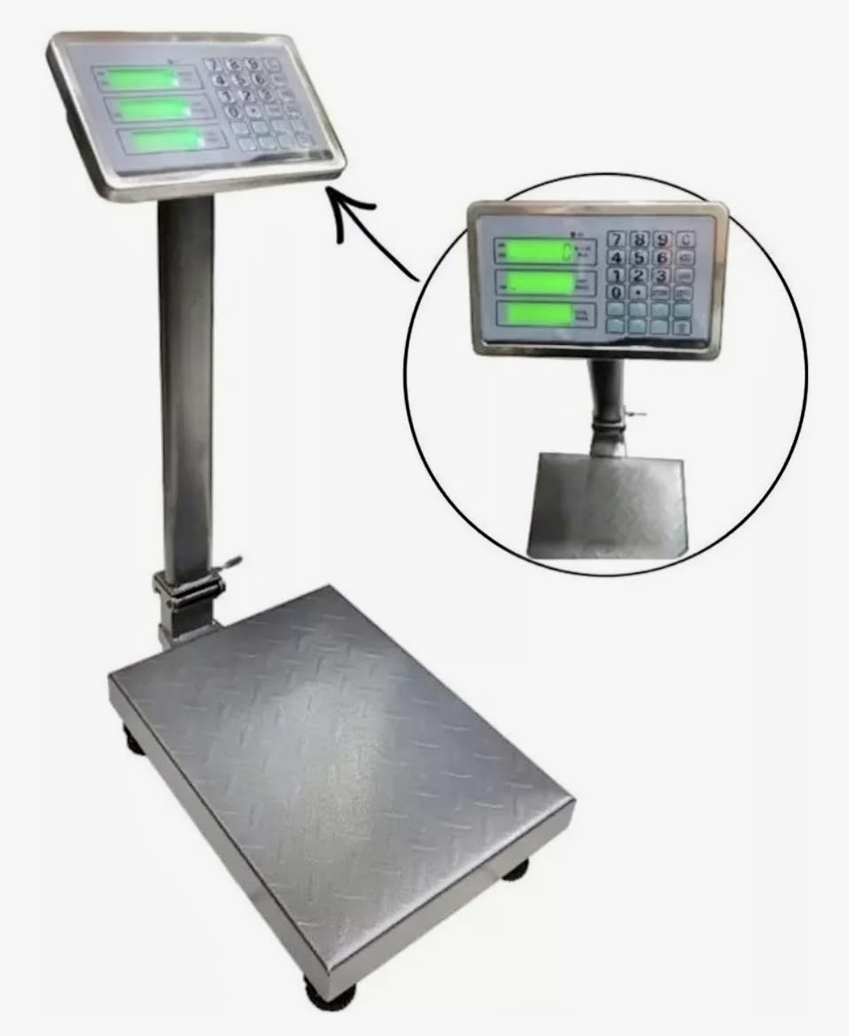 BALANZA PESA 300 KILOS BATERIA RECARGABLE  PLATAFORMA 40X502