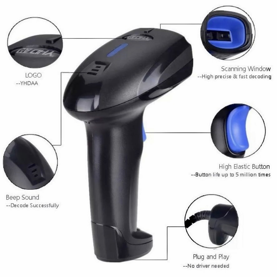 LECTOR DE CODIGOS DE BARRA BLUETOOTH INALAMBRICO 2.4G 2210496