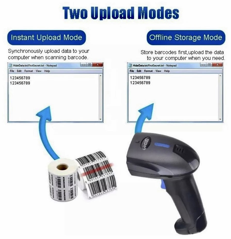 LECTOR DE CODIGOS DE BARRA BLUETOOTH INALAMBRICO 2.4G 2210497