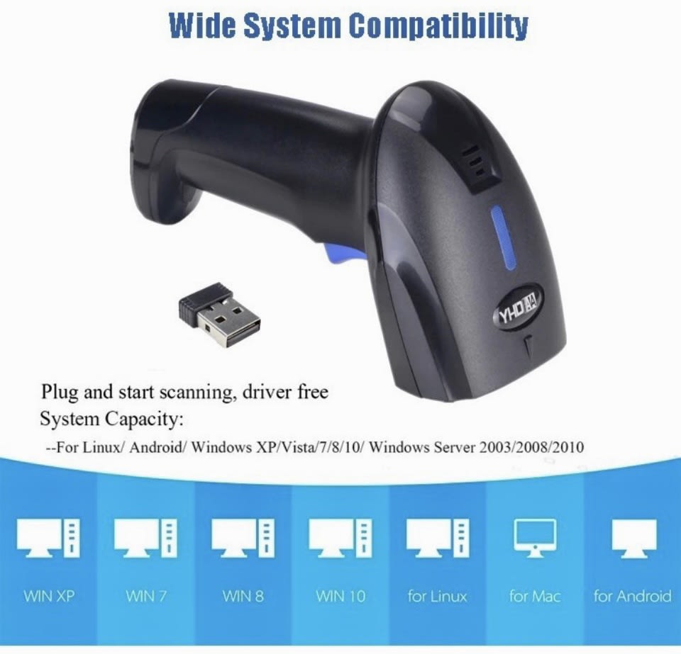 LECTOR DE CODIGOS DE BARRA BLUETOOTH INALAMBRICO 2.4G 2210499