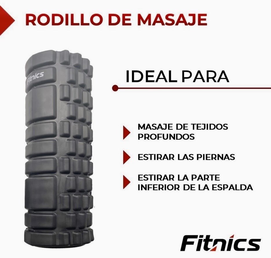 RODILLO CON SET 5 ELONGACION Y MASAJES FITNICS ROLLER FOAM3
