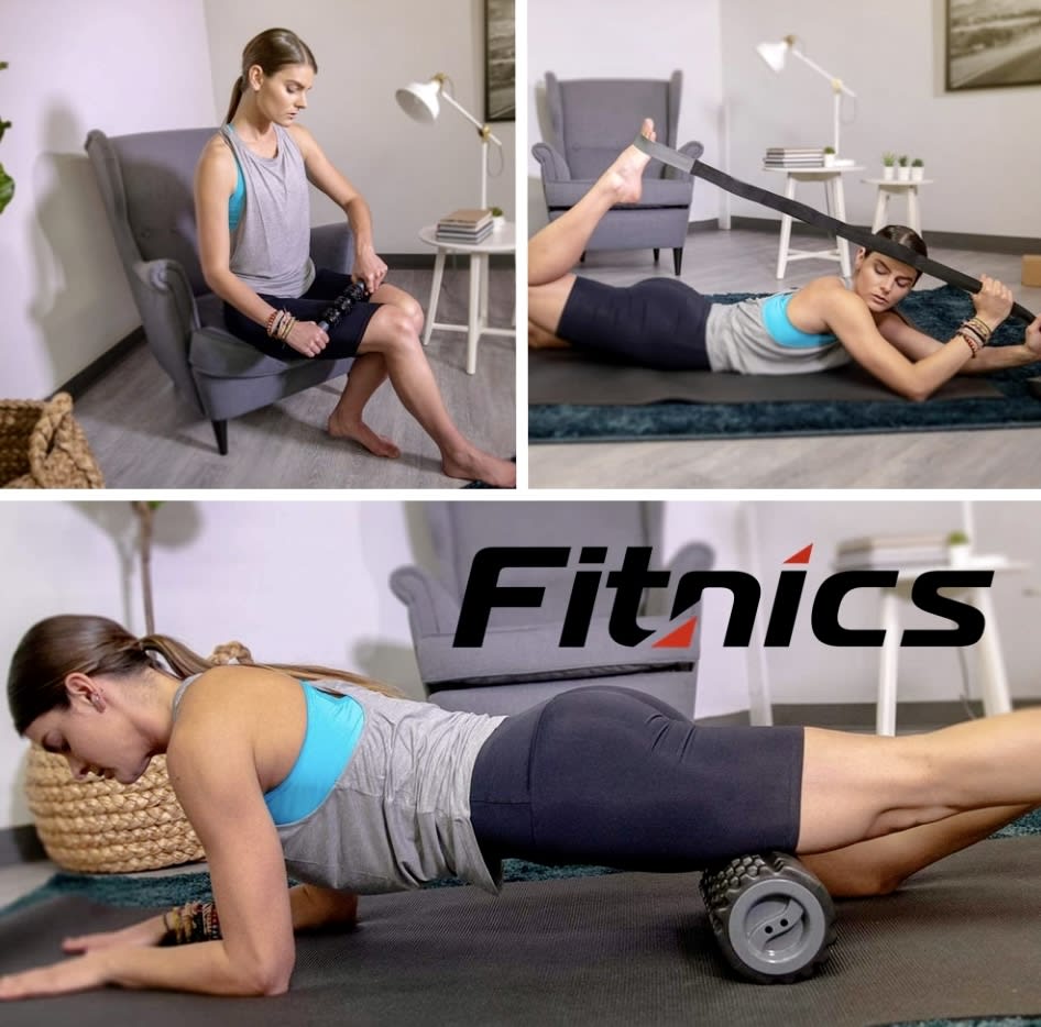 RODILLO CON SET 5 ELONGACION Y MASAJES FITNICS ROLLER FOAM9