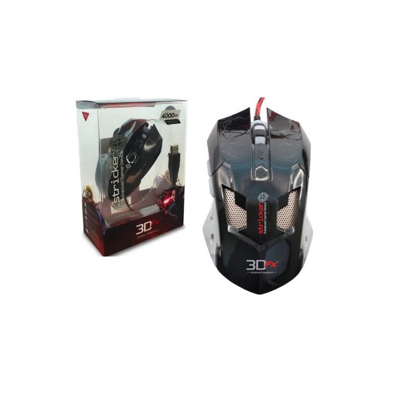 MOUSE GAMER C/CABLE PROFESIONAL 6 BOTONES C/LUZ 3D FX STRICHER 4000PI3